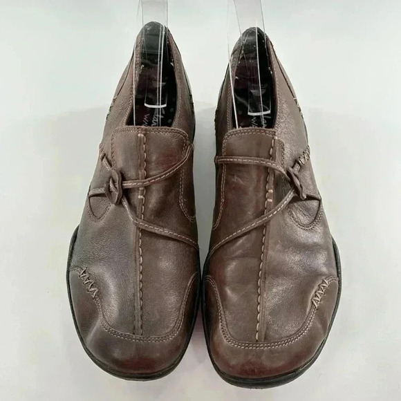 Clarks wave womens flats size 8.5 brown leather comfort walking loafers - Picture 2 of 13
